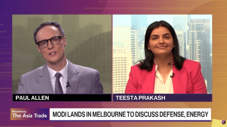 Dr Teesta Prakash on Bloomberg TV on Modi’s Visit to Australia